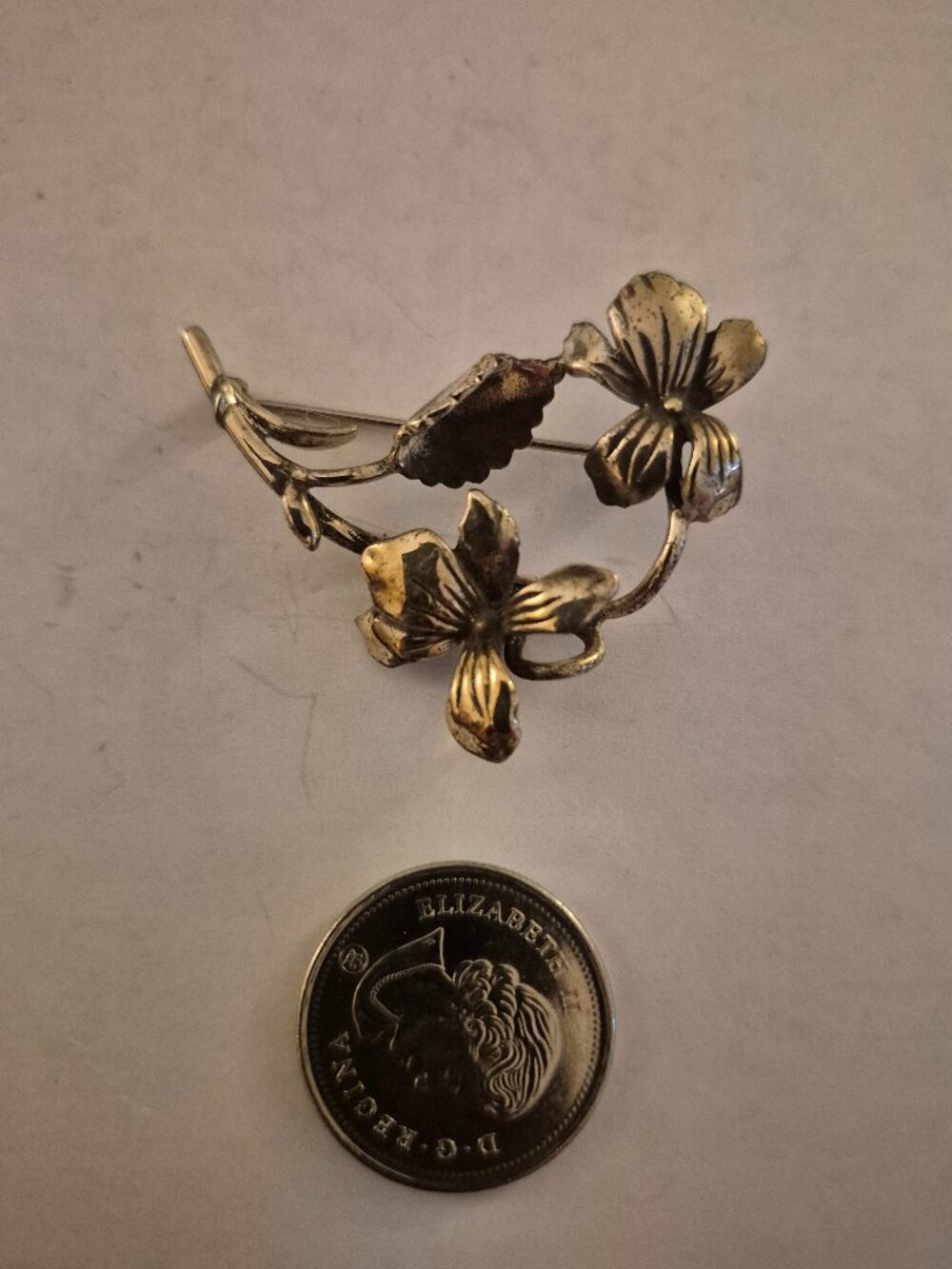 Vintage Sterling Silver Floral Spray Brooch Pin 8.7g 925 Mid-Century